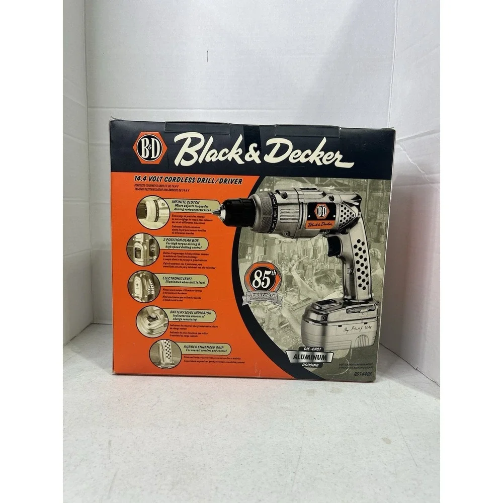Black & Decker 85th Anniversary 14.4V Cordless Drill Driver RD1440 W/Battery
